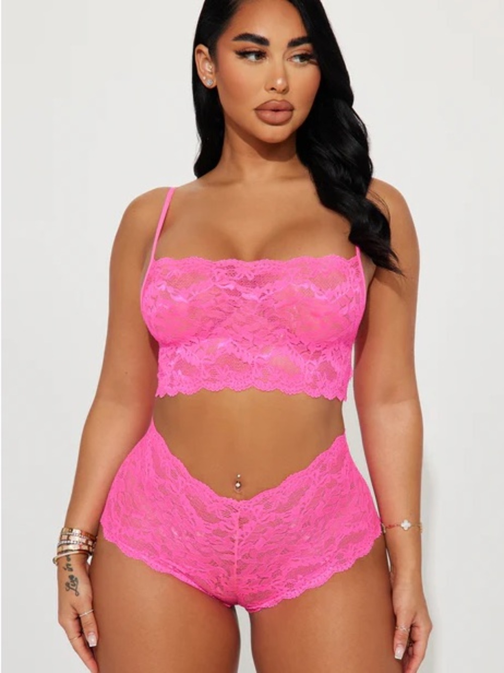 NWT Fashion Nova Lace Bralette & High-Waist Brief Set